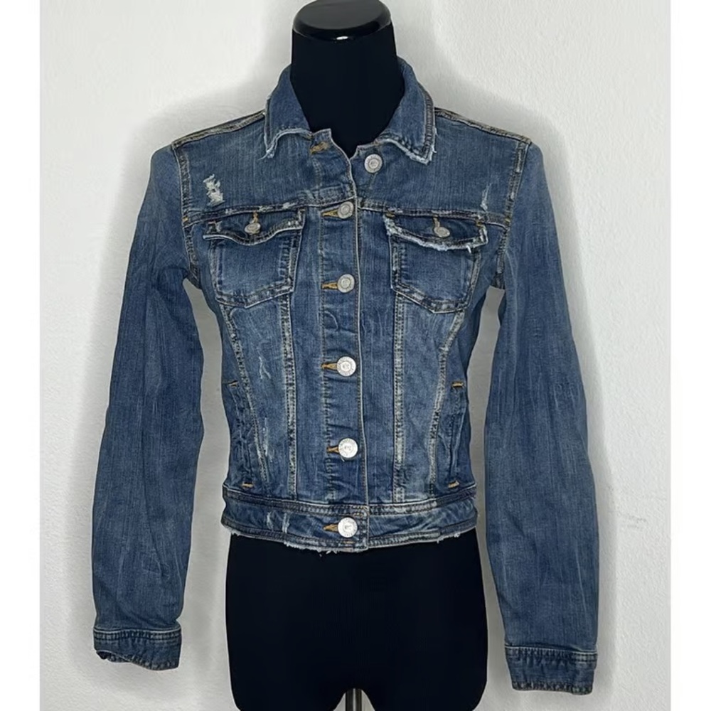 Denim Jacket with Button Closure
